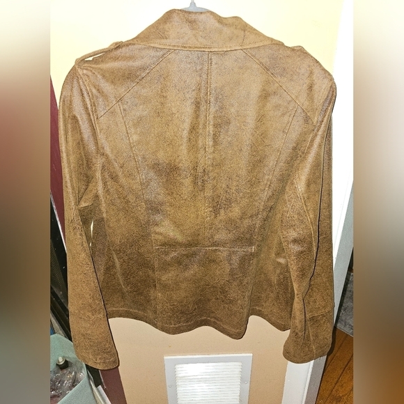 CHICO’S WOMEN’S 1 US M COATED FAUX SUEDE MOTO JACKET - Picture 4 of 5